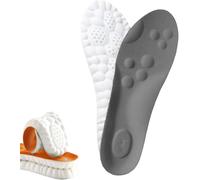 Cómoda plantilla termostática en forma de U, plantilla ortopédica fascitis plantar para hombre y mujer, plantillas de espuma viscoelástica con soporte de arco, transpirables (gris, 43-44)