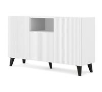Cómoda ravenna pb 150 2d1dm de mdf laminado en blanco con acabado mate y patas negras 150x42x87 cm