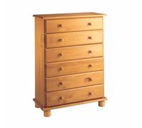 Cómoda, Realizada en Madera de Pino Macizo, Serie Canet. Medidas 78x39 cm (Ancho x Fondo) (100 cm de Alto, Miel)