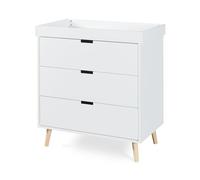 Cómoda sallinrar con cambiador desmontable 3 cajones 92x84x50 cm - blanco [en.casa]
