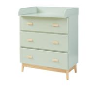 [en.casa] Mueble Cambiador Bebé Sarievn 2 en 1 Cómoda con Cambiador Bebé Cajonera con 3 Cajones para Habitación Infantil Moderno MDF 100 x 80 x 53 cm - Verde Menta