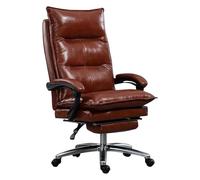 Cómoda Silla de Oficina giratoria de Cuero con Respaldo Alto, función reclinable y reposapiés retráctil - Silla de Escritorio ejecutiva ergonómica para Uso doméstico y de Oficina (Talla únic