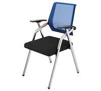 Cómoda silla de oficina plegable de malla azul con brazos, perfecta para estudio, comedor y salón, diseño que ahorra espacio (50 x 55 x 86 cm), ergonómica y versátil