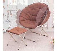 Cómoda silla de platillo con otomana plegable, juego de silla de salón para dormitorio, sala de estar, marco de metal con reposapiés incluido