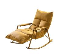 Cómoda silla mecedora con bolsillo de almacenamiento, cojines suaves para sala de estar y dormitorio, perfecta para relajación de guardería y decoración elegante