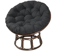 Cómoda silla Papasan de jardín redonda azul con cojín grande, diseño giratorio, 100 x 100 cm, perfecta para relajación al aire libre y espacio de descanso