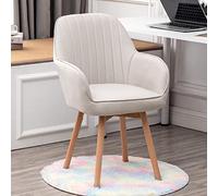 Cómoda silla tapizada, sillas de comedor giratorias de madera, sillones de terciopelo para escritorio de tocador u oficina moderna, bonito estilo de mediados de siglo sin ruedas