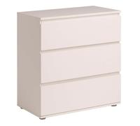 Cómoda sven de dormitorio estilo contemporáneo en color blanco con 3 cajones 77x82x40 cm