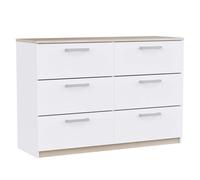 Cómoda watson de dormitorio en varios colores con 6 cajones 119x81x41 cm