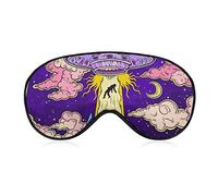 Cómoda y súper suave psicodélica Alien Abduction UFO Art Sleeping Eye Mask para niños niñas, Eyeshade con correa ajustable Lunch Break Travel Sleeping Eye Mask Cover