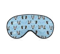 Cómoda y supersuave máscara de ojos 3D para adultos, niños, niños, adolescentes, diseño de pata de bulldog francés y hueso de perro, antifaz para dormir para trabajar por turnos de sueño, lavable a