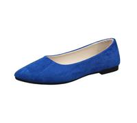 Cómodas bailarinas para mujer con puntera cuadrada para momentos relajados de la vida cotidiana, elegantes actividades de ocio, azul oscuro, 40 EU
