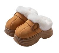 Cómodas pantuflas con soporte de arco de espuma viscoelástica para interiores y exteriores, ideales para deslizarse dentro y para el invierno, cálidas, suaves y con forro polar para un cómodo 07