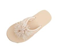 Cómodas pantuflas de mujer para el ocio diario y la playa al aire libre. Chanclas informales ideales para el verano. Pareja versátil, perfecta para combinar con pantalones de playa o jeans., beige, 37