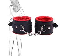 Cómodas restricciones esposas de cuero de felpa esposas cama sexual SM bondage esposas camas restricciones con cadenas de metal fetiche esclavos juguetes sexuales eróticos para parejas principiantes