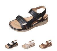 Cómodas sandalias para mujer con plantilla, zapatos de verano para mujer, elegantes sandalias romanas, sandalias de cuña vintage con correa ajustable, sandalias de verano ligeras para verano, día de