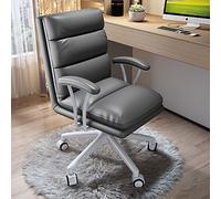 Cómodas sillas de Ordenador para Oficina en casa con Ruedas, giratorias, de Cuero sintético, con Soporte Lumbar, Silla de Escritorio Ajustable.