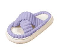 Cómodas zapatillas de estar por casa con plataforma abierta para mujer, para interior y exterior, ropa casual, zapatos suaves, Color lila claro., 43 EU