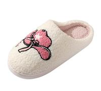 Cómodas Zapatillas Invernales Tipo Bota Vaquera con Forro Polar para Parejas (White, 43)
