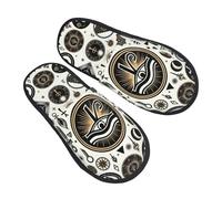Cómodas Zapatos De Algodón Pirámide Del Ojo Ankh Zapatillas De Estar Antideslizante Pantufla Algodón Para Interior, Hotel, Hombres L