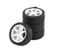 COMODO 1 Set 65x26mm High Grip RC Tires con 12mm Hex para 1/10 On-Road Racing Car, 4 pcs Replación Tire Wheel Set(White)