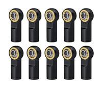COMODO 10Pcs Metal M4 Left-Hand Thread Ball End Link Rod Joint para 1/10 Scale RC Car Suspension Control Parts(Black 10Pcs)