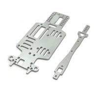 COMODO 2Pcs Metal Upgrade Multi Wheelbase Base Plate y Second Floor Slab para 1/28 RC Car Compatible con Q Vehicle(Silver)
