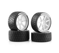 COMODO 4pcs 1/7 Escala RC Tire y Rueda Set con 17mm Hex - 100mm/107mm Tires de reemplazo de diámetro para FSR Model GT Vehículos Compatibles(White)