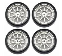 COMODO 4pcs 32mm Metal RC Drift Wheels Hard Tires Replación para 1/18 Escala RC Cars Compatible con LD1801 LD1802 LD1803 LD1804 A01 A02 A86(Color: JSLG-SH)