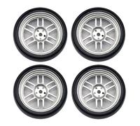 COMODO 4pcs 32mm Metal RC Drift Wheels Hard Tires Replación para 1/18 Escala RC Cars Compatible con LD1801 LD1802 LD1803 LD1804 A01 A02 A86(Color: JSLG-SE)