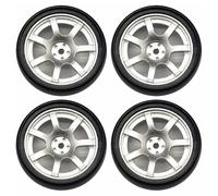COMODO 4pcs 32mm Metal RC Drift Wheels Hard Tires Replación para 1/18 Escala RC Cars Compatible con LD1801 LD1802 LD1803 LD1804 A01 A02 A86(Color: JSLG-SJ)