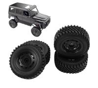 COMODO 4PCS 80mm RC Rubber Tires con Plástico Wheels Replación Set para 1/10 Escala RC Cars Compatible con MN86 y Modelos similares