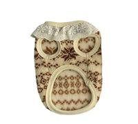 Cómodo Abrigo de Cuello Alto de Polar de algodón for Perros, Ropa cálida de otoño e Invierno, con Correa, Top Elegante for Perros pequeños y medianos.(Lace Flowers,S)