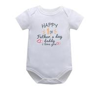 Cómodo Adorable y Transpirable Body de Manga Corta para bebé niña de Verano con Cierre de broches Conjunto para recién Nacida bebé y niña pequeña (White 12-18 Months)