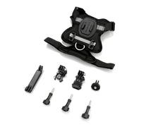 Cómodo chaleco de cámara para mascotas que soporta dos cámaras de acción para ver sesiones de fotos en primera persona, fácil perspectiva en primera persona