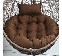 Cómodo cojín de asiento para silla colgante, cojín suave para silla de columpio, cojín de huevo para uso en interiores y exteriores, 120 cm, color marrón, perfecto para relajarse
