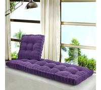 Cómodo cojín de banco de interior de 10 cm de grosor para asiento de 1/2/3 plazas, 50 x 160 cm, cojín rectangular para banco de jardín, color morado, elegante cojín para decoración del hogar