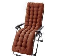 Cómodo cojín largo para silla, portátil, plegable, para jardín y camping, interior/exterior, relajación, 165 x 48 cm, color café, ideal para patio y terraza