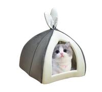 Cómodo de Gato para el Interior, Encantador en Forma de Orejas de Conejo con pompón, Lavable para Gatitos pequeños, Robusto y para el Juego de Invierno de tu ka