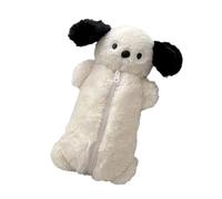 Cómodo estuche de lápices de felpa para perros con espacio de almacenamiento ejemplar, sustancia simple, final instantáneo, perfecto para aulas, oficina, viajes, uso, bolsa de maquillaje de felpa
