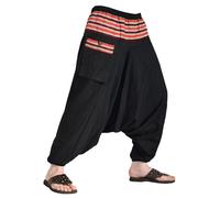 Cómodo Etno Pantalón Bombacho" Madi "Con Color Web-Einsatz Y Bolsas Laterales