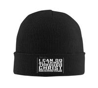 Cómodo Gorras Beanie de Punto Filipenses 4:13 Versículo del Libro Cristianismo Genial Gorro Invierno Hipster Sombrero Tablista para Corriendo Deporte Hombre