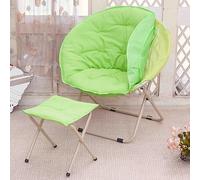 Cómodo juego de silla platillo con reposapiés, marco de metal para dormitorio y sala de estar, silla plegable y taburete de pie