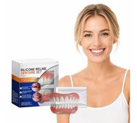 Cómodo Kit De Rebase Dentaduras Postizas: Relleno Huecos Sonrisa | Juego Revestimiento Dientes Silicona Ajustable: Apariencia Natural Y Ajuste Perfecto For Cualquier Tamaño Boca(1CPS)