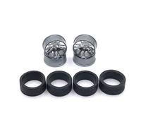 COMODO Metal 24mm Racing Wheels for 1/28 Scale RC Cars - 24mm Diameter Replación Rims Compatible con K969 K979 K989 K999 P929 P939 iw04m Q Mimi Z Serie(Dark Grey)