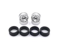 COMODO Metal 24mm Racing Wheels for 1/28 Scale RC Cars - 24mm Diameter Replación Rims Compatible con K969 K979 K989 K999 P929 P939 iw04m Q Mimi Z Serie(Silver)