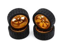 COMODO Metal RC Wheel and Tire Set for 1/18 Scale Cars - 65mm Diámetro, 12mm Hex, Compatible con A949 A959 A969 A979 K929(Yellow)