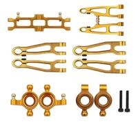 COMODO Metal Steering Cup & Upper Lower Swing Arm Set para 1/10 Escala RC Cars Compatible con SG1603 S G1604 UD1601 UD 1602(Yellow)