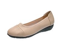 Cómodo Mid Talón Suave Mujeres Casual Zapatos de Suela de Zapatos de Mujer Zapatos Casuales de Mujeres Botín Calcetín Mujer (Khaki, 40)