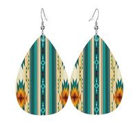 Cómodo Pendientes Cuero Nativo Americano Del Suroeste, Estilo Azteca Antiguo Aretes Vintage Pendientes De Gota Para Mujeres Cumpleaños Decoración